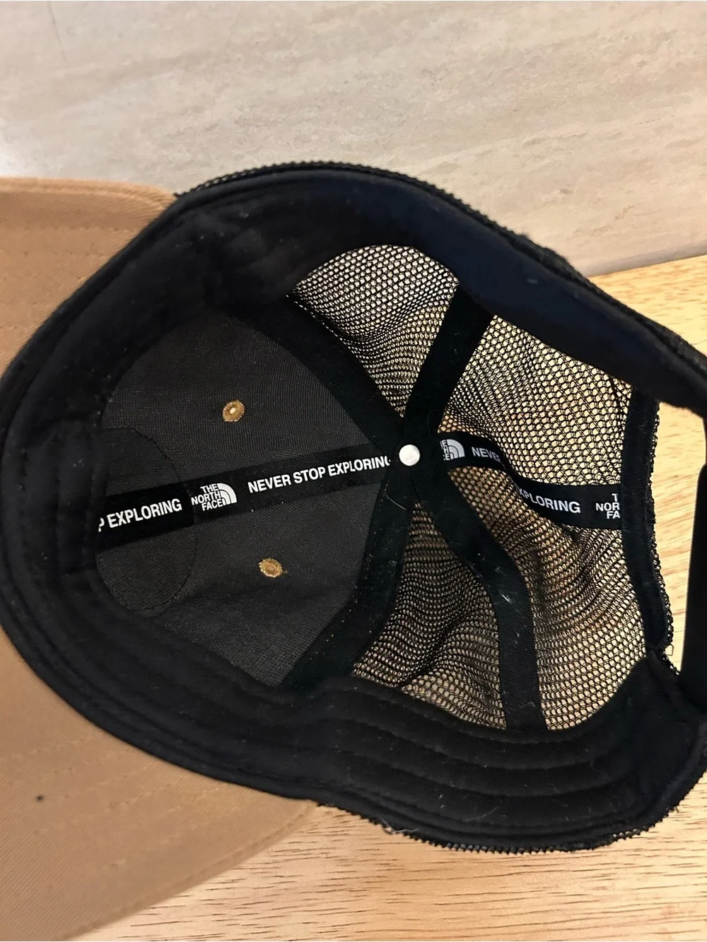 The North Face Tan & Black Mesh Trucker Cap
